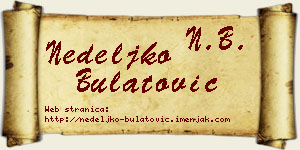 Nedeljko Bulatović vizit kartica